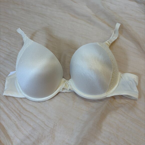 Maidenform Cream Padded Underwire Demi Lace Overlay Size 38B - Picture 1 of 7
